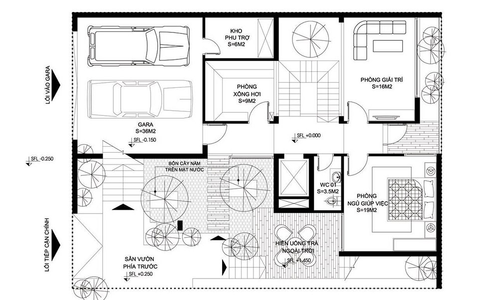 lắp đặt thang máy đối diện cầu thang bộ